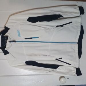 Swix Women's White & Black Softshell Ski Jacket with Blue Trim